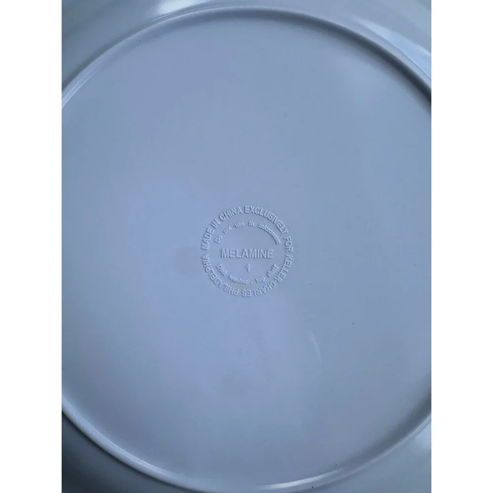 Vintage Kathleen Denis For Keller-Charles 2 Palm Tree Melamine Cube Salad Plates